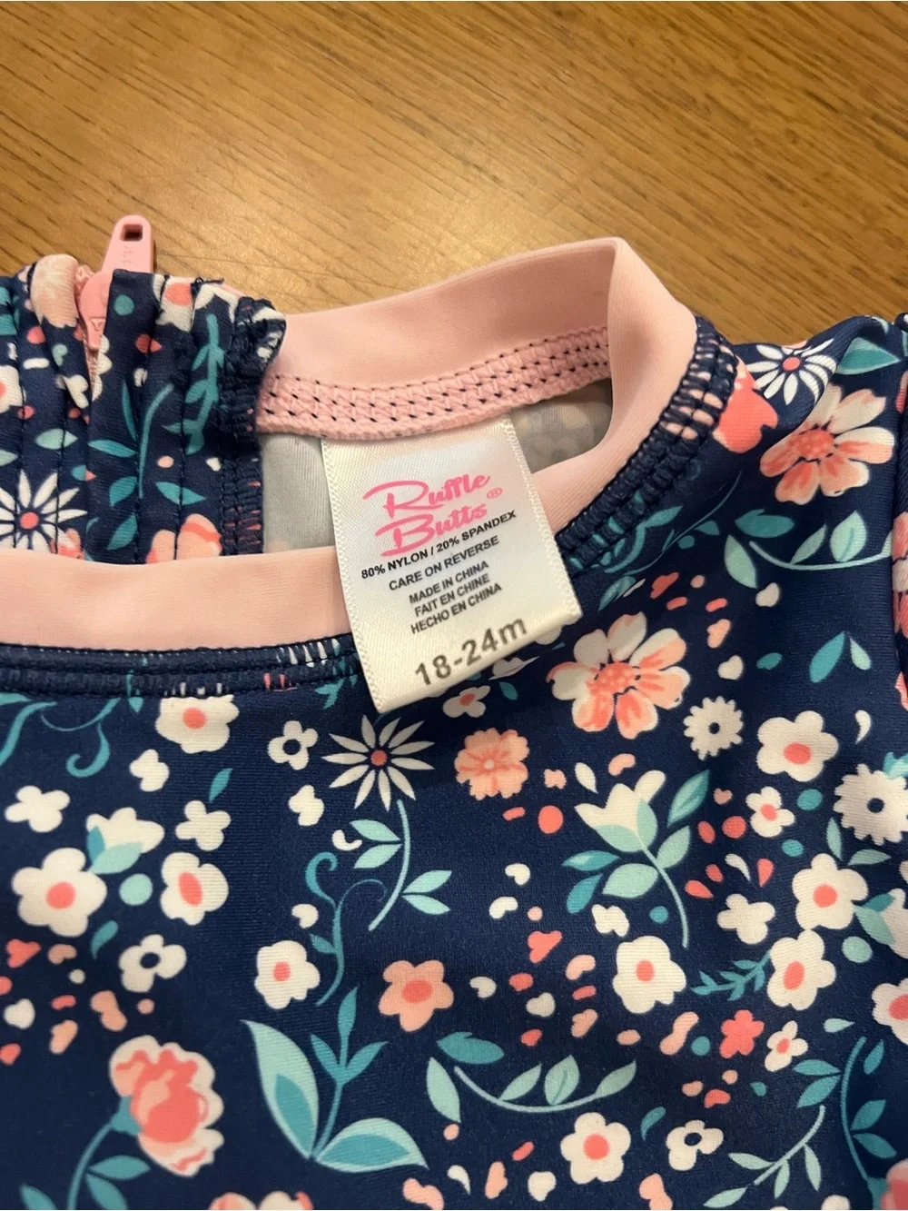 Rufflebutts Floral Long Sleeve One Piece Rash Guard